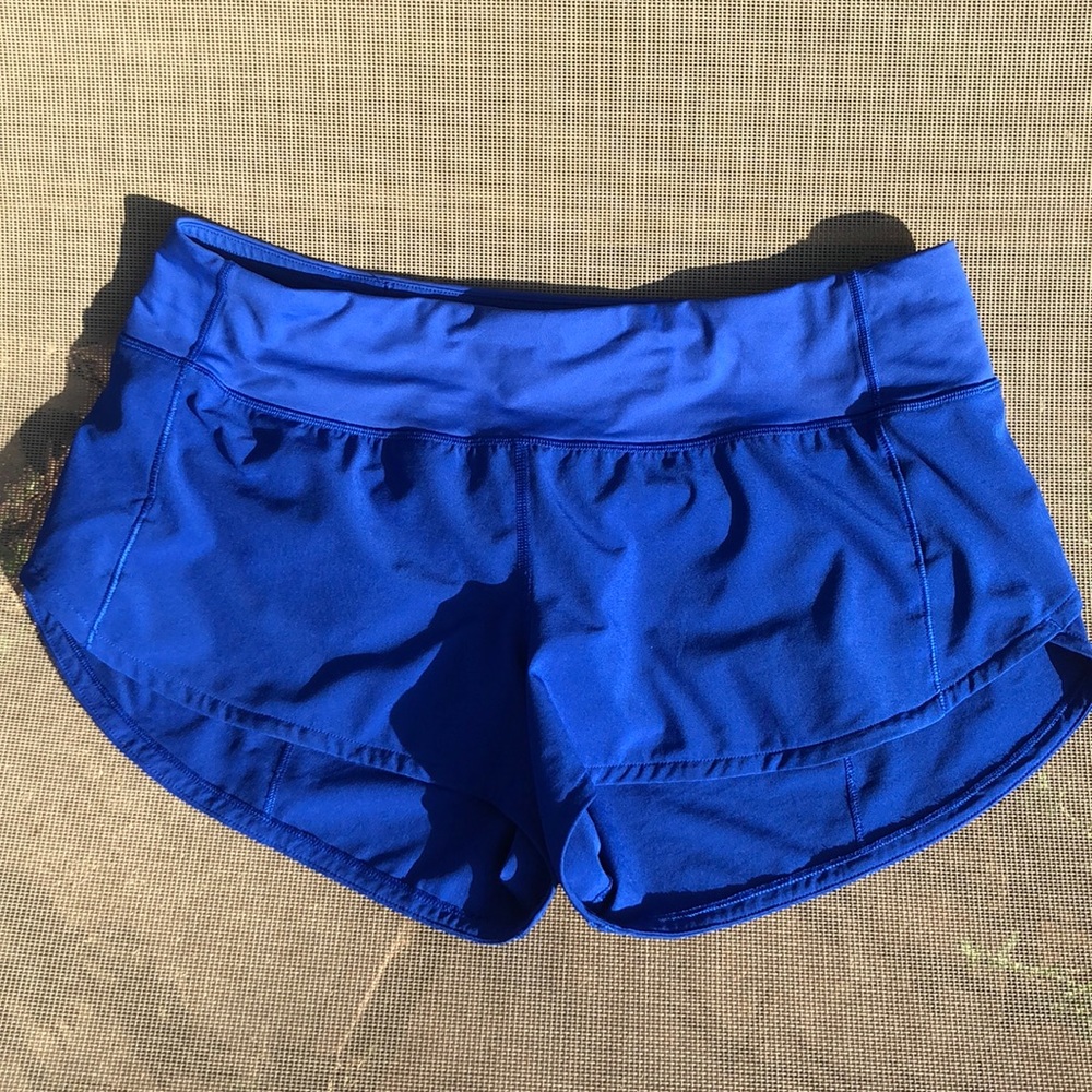 Blue lululemon speed up shorts
